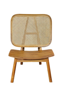 Stuhl mit Rattan-Geflecht | Sitzhöhe 40 cm, Sitztiefe 47 cm, Sitzbreite 64 cm