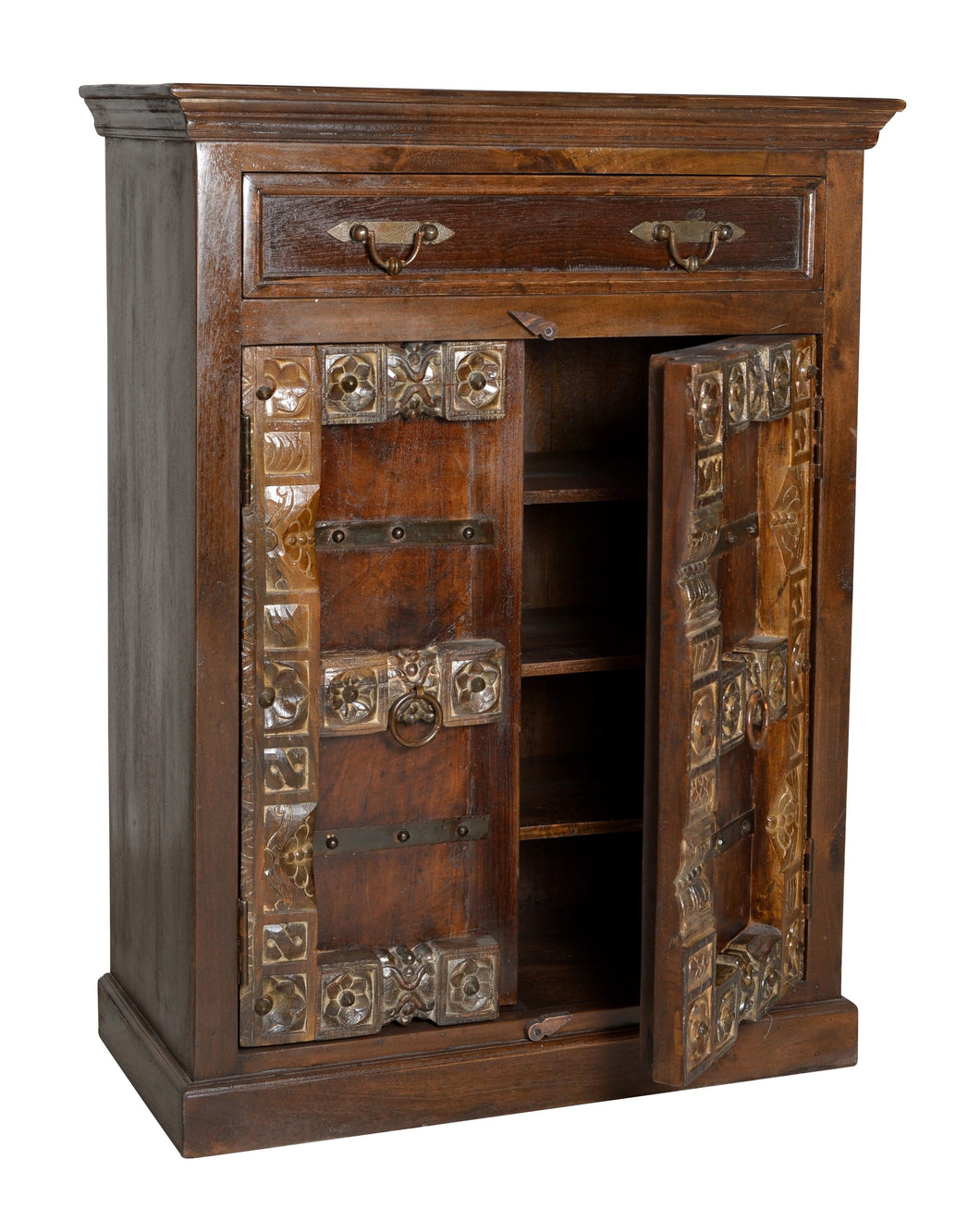 Highboard 1 Tür, 1 Schublade | Schubladenschienen aus Holz, Schubladeninnenmaß 69,5x33,5x10,5 cm, 3 feste Böden, Fachmaße 70x34,5x19 cm