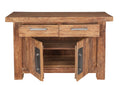 Kommode  2 Schubladen, 2 Holztüren | Schubladenschienen aus Holz