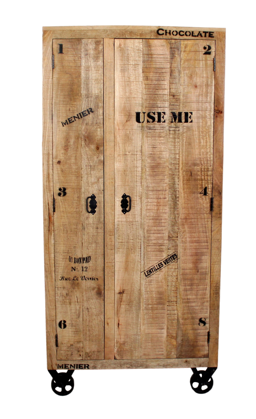 Garderobenschrank 2 Türen | links 2 Böden, rechts 1 Boden, 1 Kleiderstange