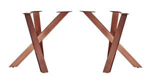 Tischgestell antikbraun  für Platten von 160 bis 240 cm | Rechteckrohre 8x4 cm