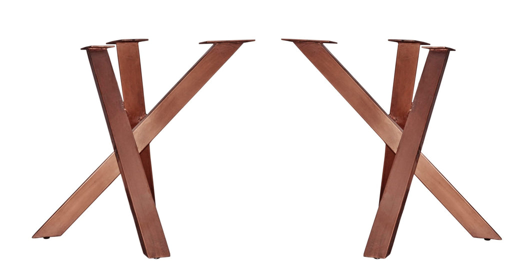 Tischgestell antikbraun  für Platten von 160 bis 240 cm | Rechteckrohre 8x4 cm