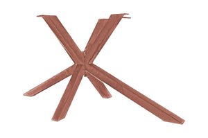 Tischgestell antikbraun sternförmig aus Eisen, für Platten 160 - 240 cm | Vierkantrohre 6x6 cm