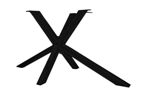 Tischgestell Antikschwarz sternförmig aus Eisen, für Platten 160 - 240 cm | Vierkantrohre 6x6 cm