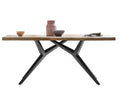 Tisch 240x100 cm Platte Mango mit Baumkante, extravagantes schwarzes Gestell | Plattenstärke aufgedoppelt auf 56 mm