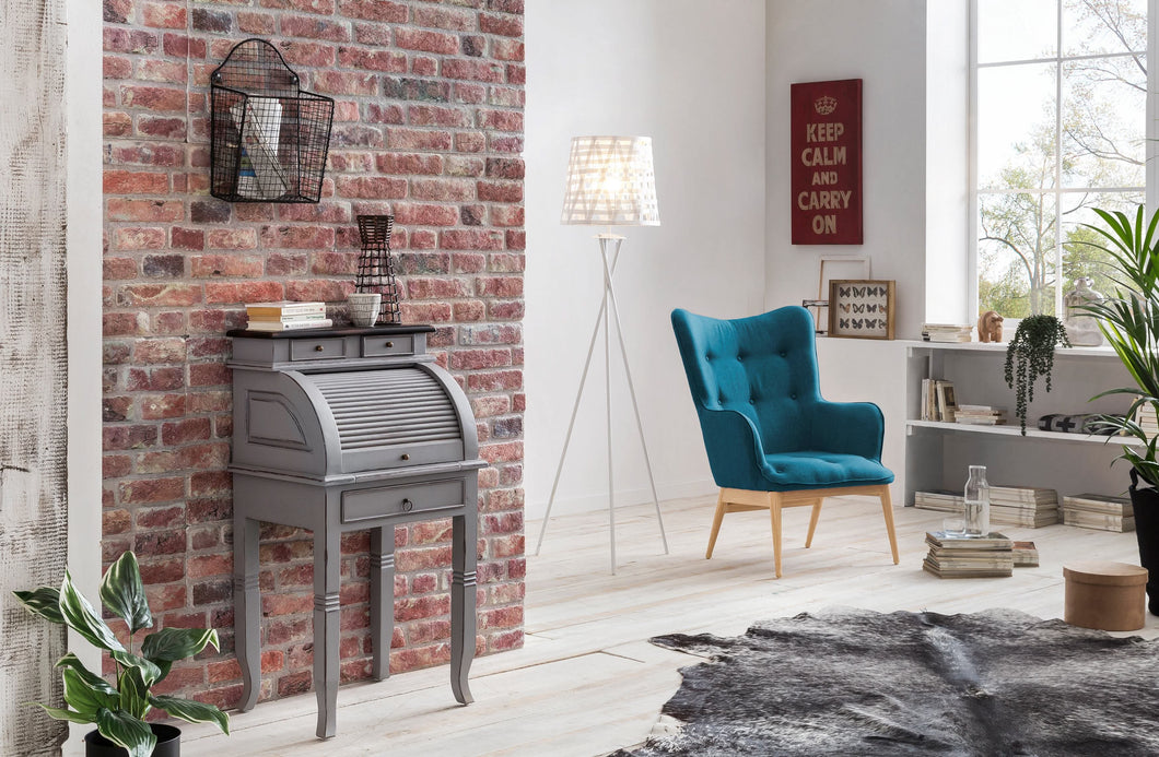 Sekretär  4 Schubladen, 5 kleine Fächer, mit Rollade | Höhe bis zur Tischplatte 66 cm, Schreibfläche 41x19 cm, ausgezogen 34x32,5 cm