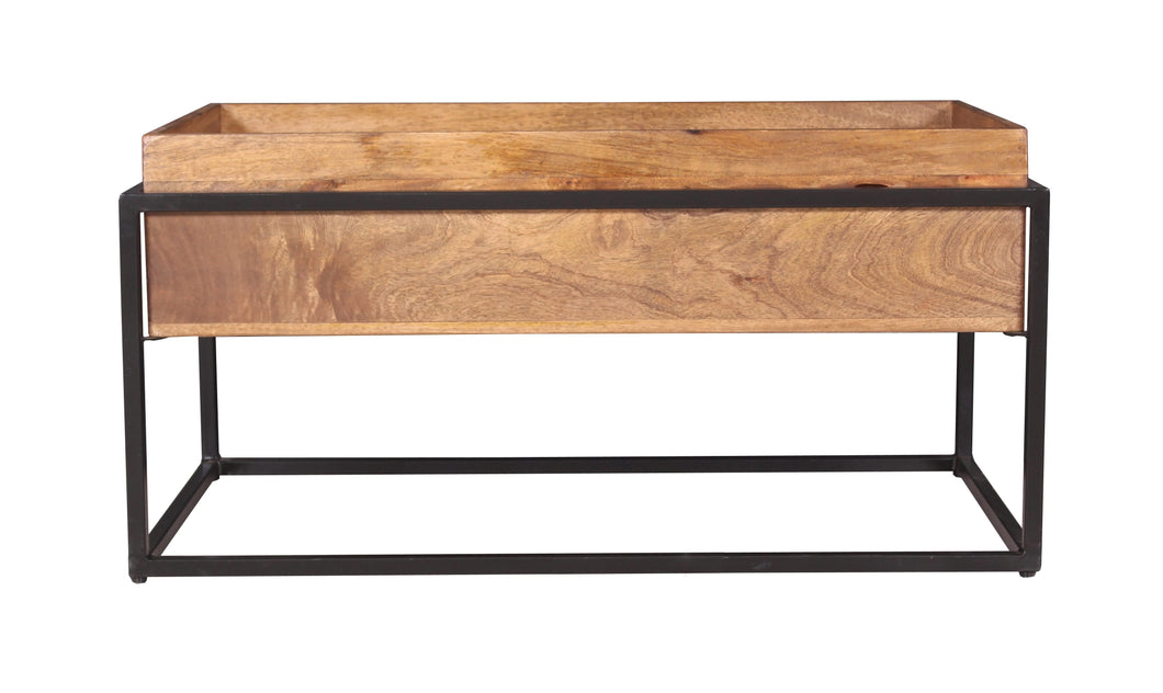 Couchtisch  mit Stauraum | abnehmbares Tablett, Innenmaß des Tabletts 92x52x5 cm, Innenmaß des Stauraums 92x52x13,5 cm