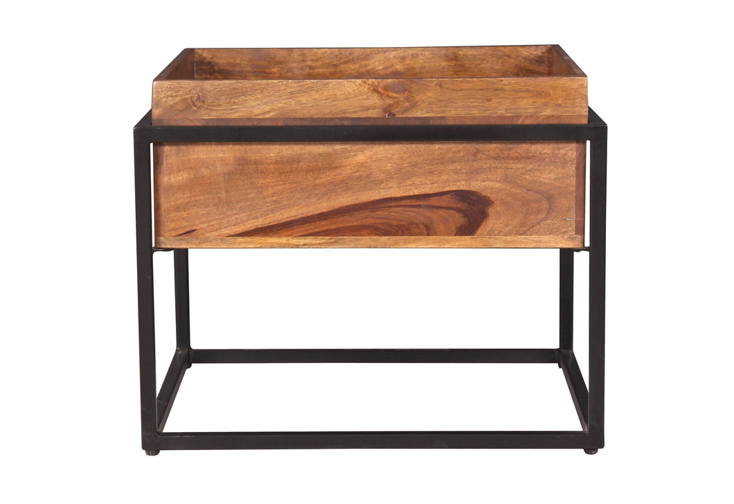 Couchtisch  mit Stauraum | abnehmbares Tablett, Innenmaß des Tabletts 52x52x5 cm, Innenmaß des Stauraums 52x52x13,5 cm