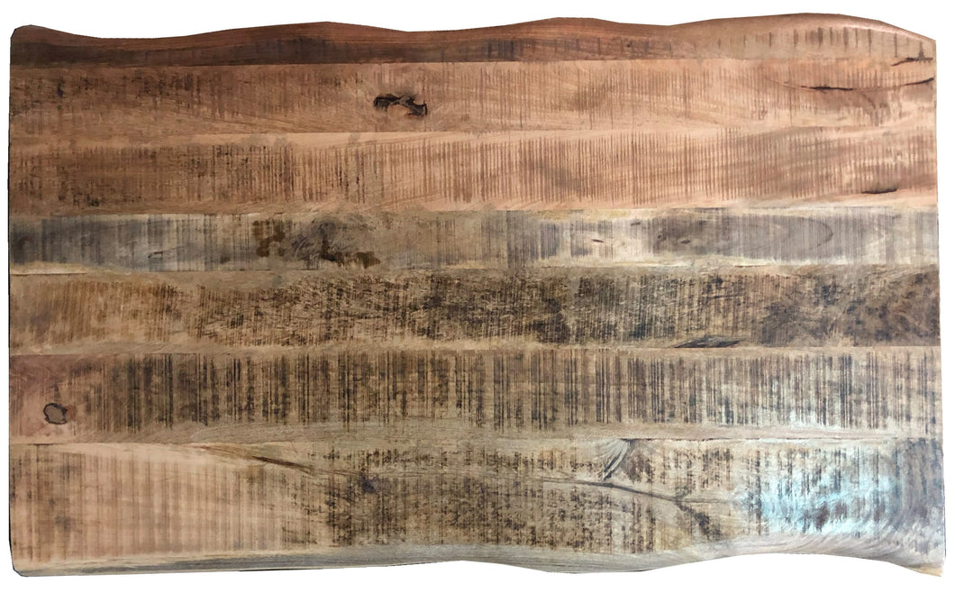 Tisch 200x100 cm  Platte Mango massiv, Gestell antikbraun | Plattenstärke aufgedoppelt auf 56 mm, Rechteckrohre 8x4 cm