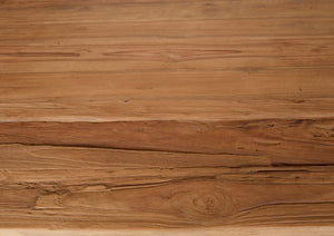 Tisch 240x100 cm  Platte Teak, Gestell antikbraun | Plattenstärke 20 mm aufgedoppelt auf 50 mm, Rechteckrohre 8x4 cm