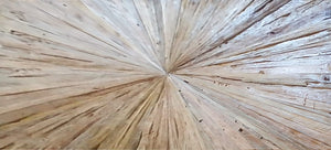 Tisch 220x100 cm  Platte recyceltes Teak, Gestell antiksilber | Plattenstärke 50 mm, Rechteckrohre 8x4 cm