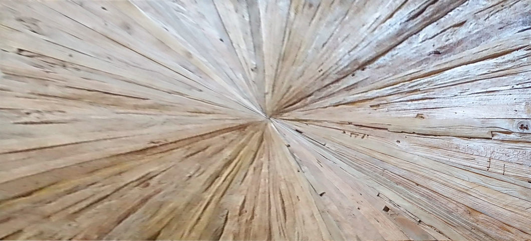 Tisch 220x100 cm  Platte recyceltes Teak, Gestell antiksilber | Plattenstärke 50 mm, Rechteckrohre 8x4 cm