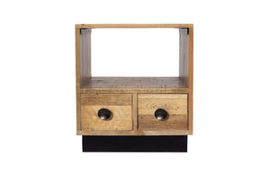 Nachtkommode  2 Schubladen, 1 offenes Fach | Fachmaß 41x25x45 cm