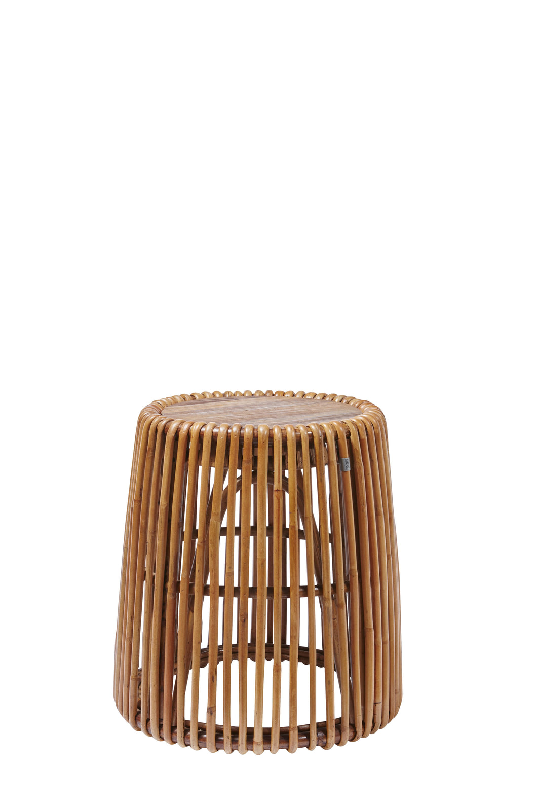 Tom Tailor Beistelltisch  T-Rattan Side Table, mit Teakholz-Platte | konisch geformt, oben 40 cm Durchmesser, TOM TAILOR Metallring seitlich