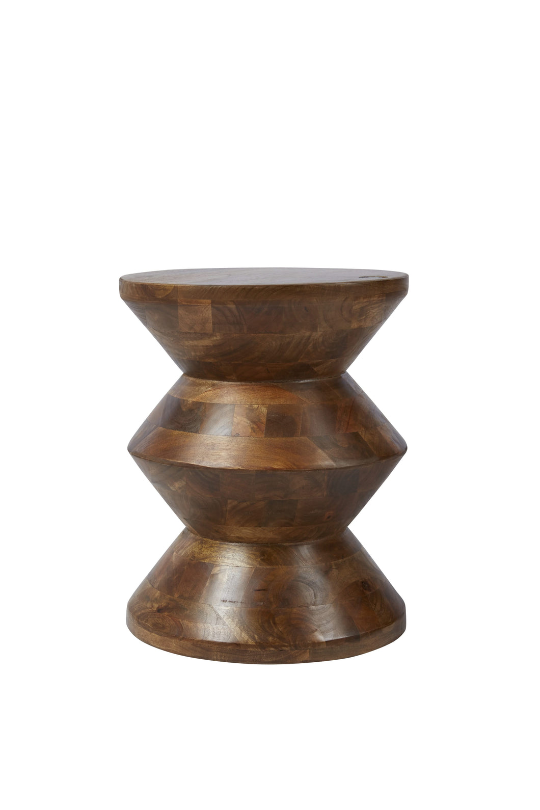Tom Tailor Hocker  T-Wooden Stool High, gezackte Form | eingelassener großer TOM TAILOR Metallknopf