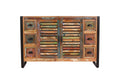 Sideboard  6 Schubladen, 2 Türen | bunte Lamellen auf den Türen, Schubladeninnenmaß 14x25,5x17 cm, Regal fix, Fach innen 34 x 60 cm