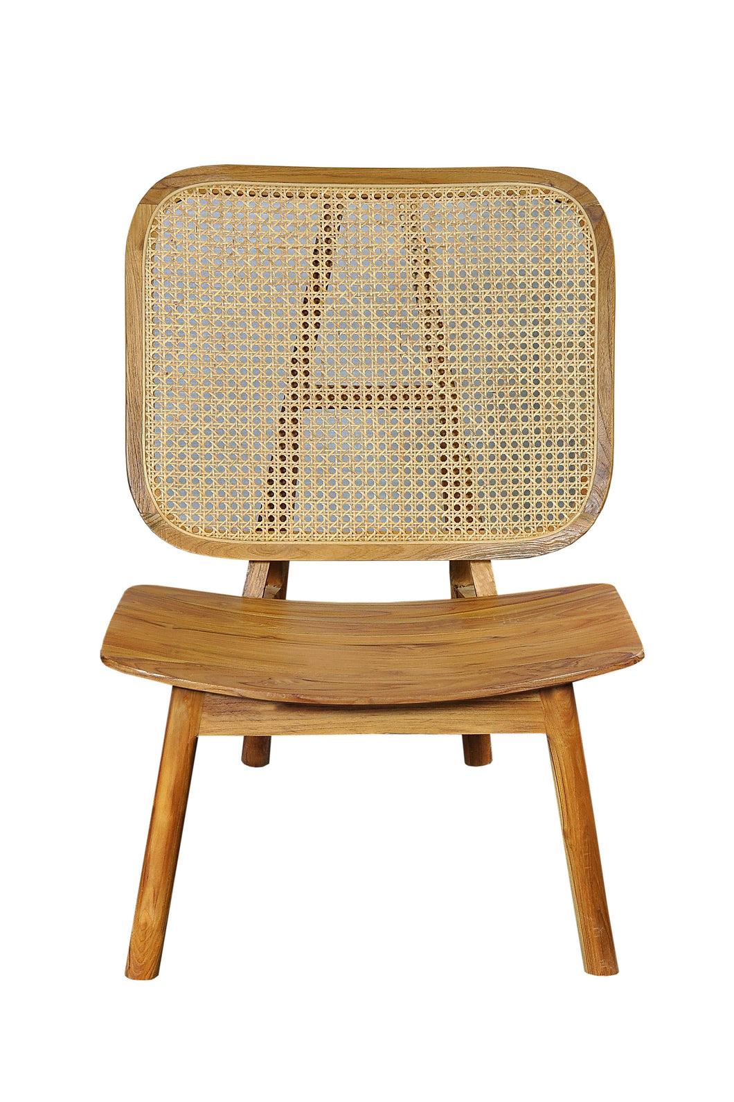 Stuhl mit Rattan-Geflecht | Sitzhöhe 40 cm, Sitztiefe 47 cm, Sitzbreite 64 cm