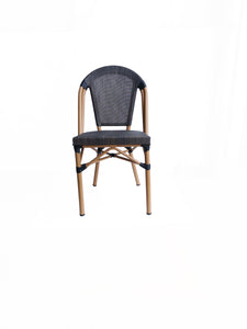 Stuhl, 2er-Set  Rattan-Optik | Sitzhöhe 46 cm, Sitzbreite 54 cm, Sitztiefe 46 cm, wetterfest, UV-beständig, stapelbar (9 Stück), belastbar bis 120 kg