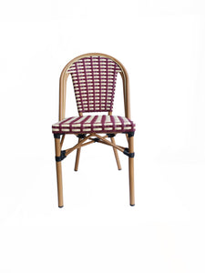 Stuhl, 2er-Set  Rattan-Optik | Sitzhöhe 46 cm, Sitzbreite 42 cm, Sitztiefe 41 cm, wetterfest, UV-beständig, stapelbar (9 Stück), belastbar bis 120 kg
