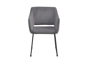 Tom Tailor Armlehnstuhl, 2er-Set  T-Velvet Armchair, gepolstert, basalt | Bezug 100% PES, TOM TAILOR Flaglabel seitlich, Gestellstärke 25x25 mm, Sitzhöhe 47,5 cm, Sitztiefe 57 cm, Sitzbreite 40 cm, Höhe der Armlehnen 66 cm, Rückenhöhe 36 cm