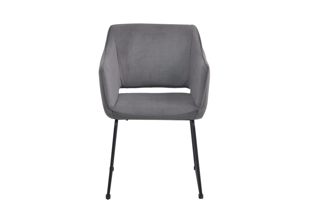 Tom Tailor Armlehnstuhl, 2er-Set  T-Velvet Armchair, gepolstert, basalt | Bezug 100% PES, TOM TAILOR Flaglabel seitlich, Gestellstärke 25x25 mm, Sitzhöhe 47,5 cm, Sitztiefe 57 cm, Sitzbreite 40 cm, Höhe der Armlehnen 66 cm, Rückenhöhe 36 cm