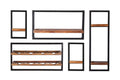Wandregal-Set, 5-teilig 2 schmale, 1 breites, 1 hohes Wandregal und 1 Weinregal | Maße der Einzelregale: 2 x 20x25x35 cm, 2 x 65x25x35 cm + 1 x 25x25x75 cm