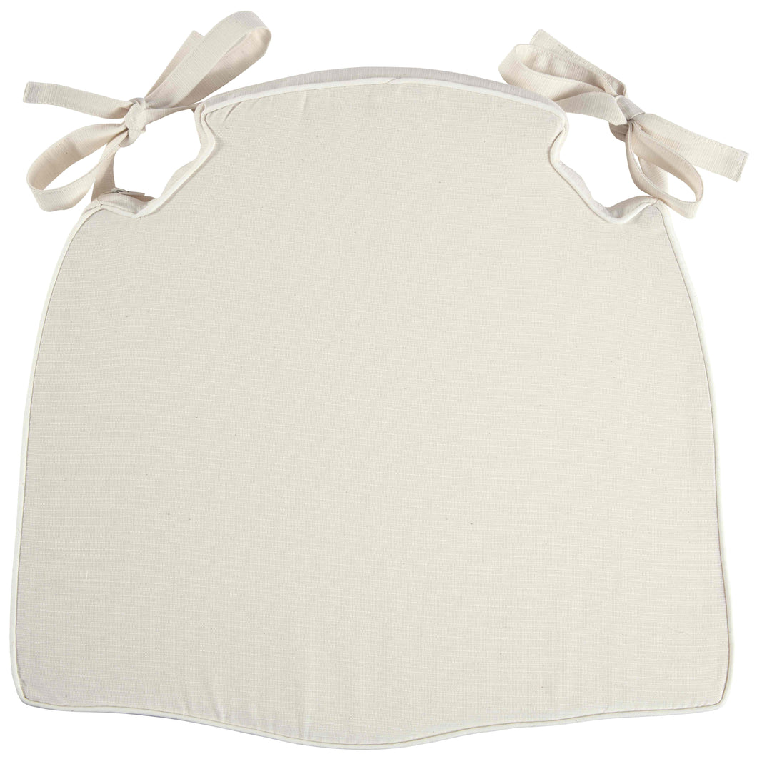 Stuhlkissen mit Bändern | 60 % Polyester, 40 % Baumwolle, Höhe des Kissens: ca. 5 cm, Maß schmale Seite hinten: ca. 28 cm