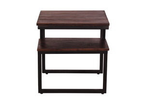 Beistelltisch  1 Ablageboden | Obere Tischplatte 51x51 cm, untere Tischplatte 27,5x51 cm, Abstand zwischen den beiden Tischplatten 13 cm