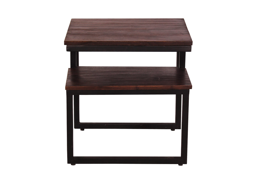 Beistelltisch  1 Ablageboden | Obere Tischplatte 51x51 cm, untere Tischplatte 27,5x51 cm, Abstand zwischen den beiden Tischplatten 13 cm