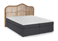 Boxspringbett mit Rattan-Kopfteil 2 Boxen, 2 Matratzen, 1 Topper