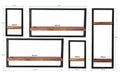 Wandregal-Set, 5-teilig 2 schmale, 2 breite und 1 hohes Wandregal | Maße der Einzelregale: 2 x 20x25x35 cm, 2 x 65x25x35 cm + 1 x 25x25x75 cm