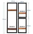 Wandregal-Set, 3-teilig 2 niedrige und 1 hohes Wandregal | Maße der Einzelregale: 1 x 25x25x75 cm, 2x 20x25x35 cm