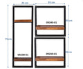 Wandregal-Set, 3-teilig 2 niedrige und 1 hohes Wandregal | Maße der Einzelregale: 1 x 25x25x75 cm, 2x 35x25x35 cm