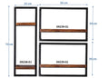 Wandregal-Set, 3-teilig 2 niedrige und 1 hohes Wandregal | Maße der Einzelregale: 1 x 25x25x75 cm, 2x 50x25x35 cm