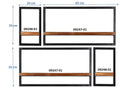 Wandregal-Set, 4-teilig 2 große und 2 kleine Wandregale | Maße der Einzelregale: 2 x 20x25x35 cm, 2 x 65x25x35 cm