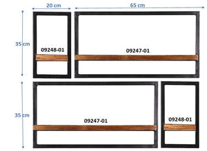 Wandregal-Set, 4-teilig 2 große und 2 kleine Wandregale | Maße der Einzelregale: 2 x 20x25x35 cm, 2 x 65x25x35 cm