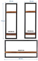Wandregal-Set, 3-teilig 2 hohe und 1 niedriges Wandregal | Maße der Einzelregale: 2 x 25x25x75 cm, 1 x 65x25x35 cm