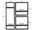 Wandregal-Set, 3-teilig 2 niedrige und 1 hohes Wandregal | Maße der Einzelregale: 1 x 25x25x75 cm, 2x 35x25x35 cm