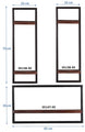 Wandregal-Set, 3-teilig 2 hohe und 1 niedriges Wandregal | Maße der Einzelregale: 2 x 25x25x75 cm, 1 x 65x25x35 cm
