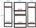 Wandregal-Set, 4-teilig 2 große und 2 kleine Wandregale | Maße der Einzelregale: 2 x 20x25x75cm, 2 x 35x25x35 cm