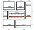 Wandregal-Set, 7-teilig 5 niedrige Wandregale in 4 Breiten, 1 hohes und Weinregal | Maße der Einzelregale: 2 x 50x25x35 cm, 2 x 65x25x35 cm, 1 x 35x25x35 cm, 1 x 20x25x35 cm, 1 x 25x25x75 cm