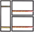 Wandregal-Set, 3-teilig 2 niedrige und 1 hohes Wandregal | Maße der Einzelregale: 1 x 25x25x75 cm, 2x 50x25x35 cm