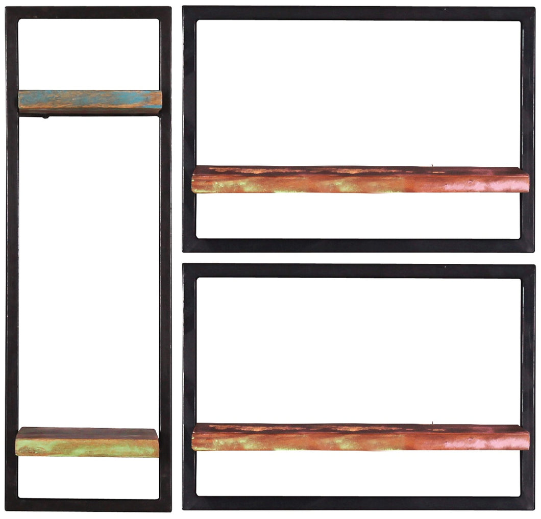 Wandregal-Set, 3-teilig 2 niedrige und 1 hohes Wandregal | Maße der Einzelregale: 1 x 25x25x75 cm, 2x 50x25x35 cm