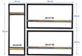 Wandregal-Set, 3-teilig 2 niedrige und 1 hohes Wandregal | Maße der Einzelregale: 1 x 25x25x75 cm, 2x 65x25x35 cm