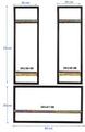 Wandregal-Set, 3-teilig 2 große und 1 niedriges Wandregal | Maße der Einzelregale: 2 x 25x25x75 cm, 1 x 65x25x35 cm