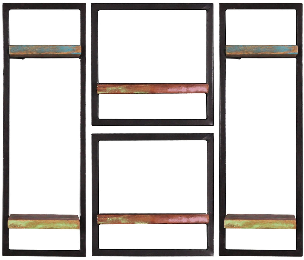 Wandregal-Set, 4-teilig 2 große und 2 kleine Wandregale | Maße der Einzelregale: 2 x 25x25x75 cm, 2 x 35x25x35 cm