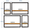 Wandregal-Set, 4-teilig 2 große und 2 kleine Wandregale | Maße der Einzelregale: 2 x 20x25x35cm, 2 x 50x25x35 cm