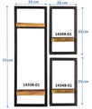 Wandregal-Set, 3-teilig 2 niedrige und 1 hohes Wandregal | Maße der Einzelregale: 1 x 25x25x75 cm, 2 x 20x25x35cm