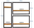 Wandregal-Set, 3-teilig 2 niedrige und 1 hohes Wandregal | Maße der Einzelregale: 1 x 25x25x75 cm, 2x 50x25x35 cm