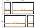Wandregal-Set, 4-teilig 2 große und 2 kleine Wandregale | Maße der Einzelregale: 2 x 20x25x35cm, 2 x 65x25x35 cm